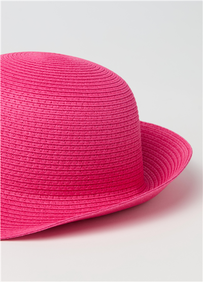 Raffia Cloche Pembe Şapka