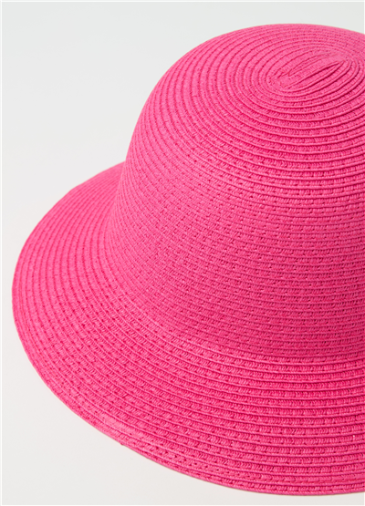 Raffia Cloche Pembe Şapka