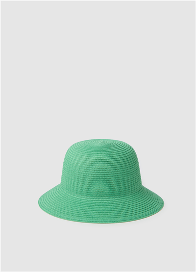 Raffia Cloche Yeşil Şapka
