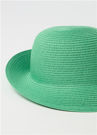 Raffia Cloche Yeşil Şapka