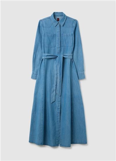 Regular Kalıp Pamuklu Kot Gömlek Elbise