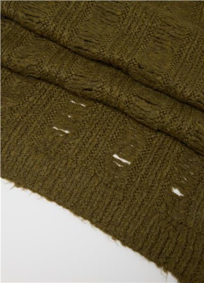 Koyu Yeşil Saçaklı Şal