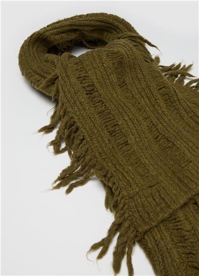 Koyu Yeşil Saçaklı Şal