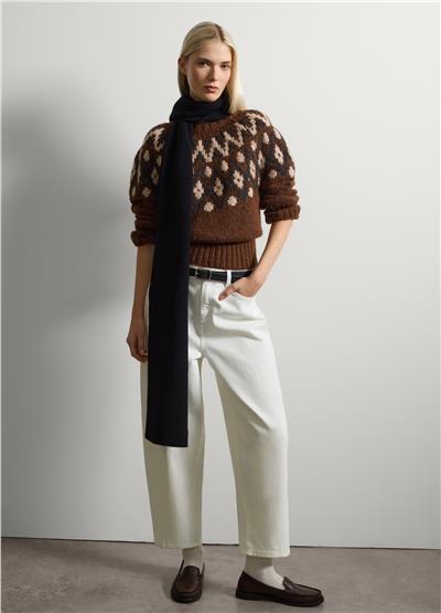 Siyah Saf Yün Atkı