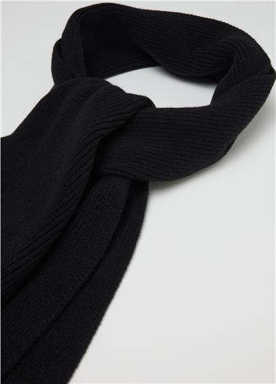 Siyah Saf Yün Atkı