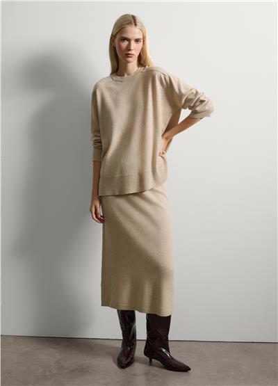 Saf Yünden Midi Etek