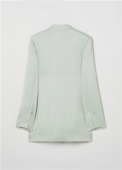 Saten Kruvaze Mint Blazer