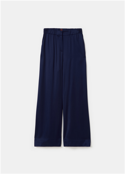 Saten Lacivert Pantolon