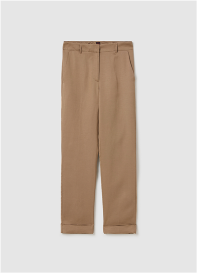 Saten Sigaret Bej Pantolon
