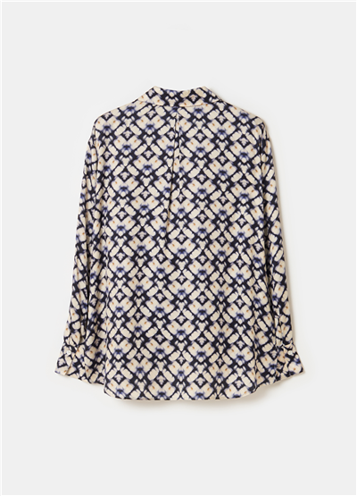 Shibori Baskılı Bol Kesim Gömlek