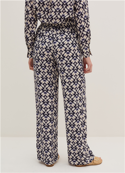 Shibori Baskılı Düz Pantolon