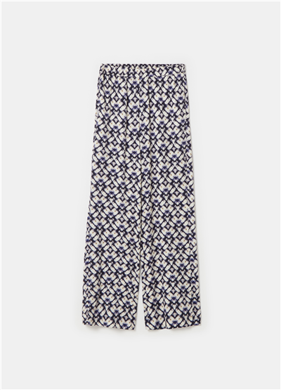 Shibori Baskılı Düz Pantolon