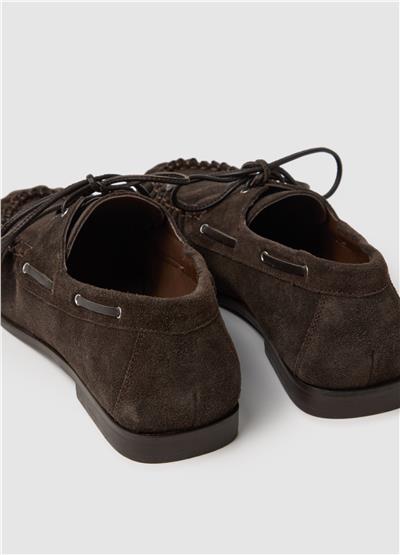 Bağcıklı Kahverengi Hakiki Süet Deri Ayakkabılar