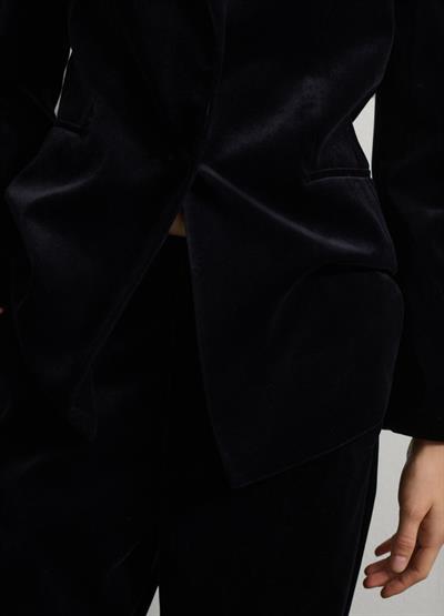 Siyah Pamuklu Blazer