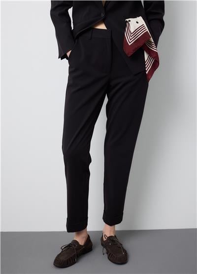 Siyah Regular Kalıp Şık Pantolon