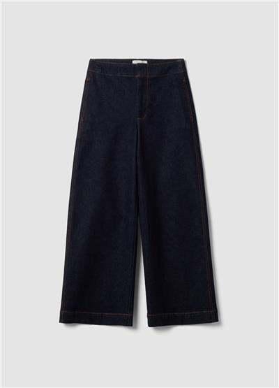 Stretch Pamuklu Denim Mavi Straight Fit Pantolon