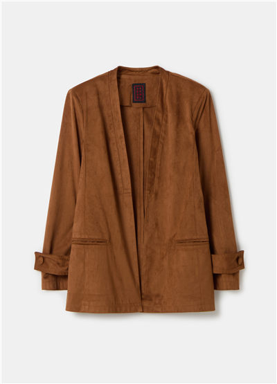 Süet Açık Model Kahverengi Blazer Ceket