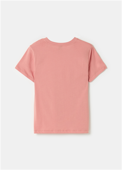 Supima Pamuklu Jarse Pembe Tişört