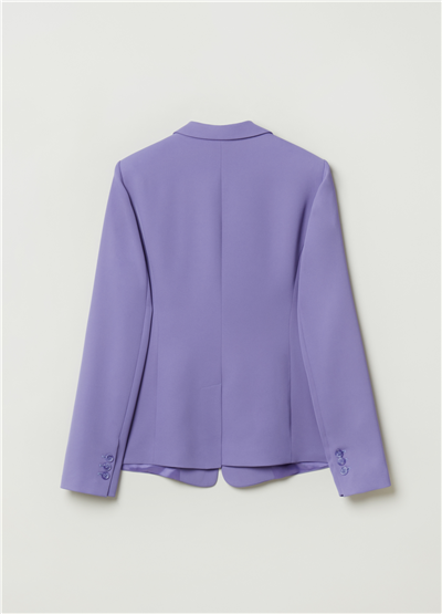 Tek Düğmeli Mor Blazer