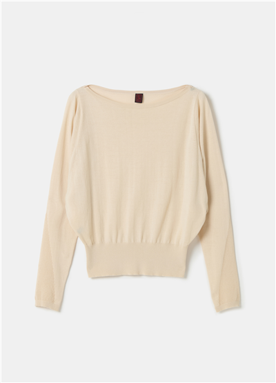 Tül Detaylı Crêpe Crop Bej Bluz