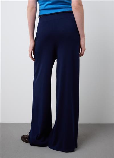 Mavi Bol Kesim Saf Pamuk Pantolon