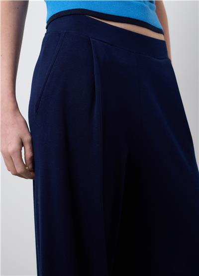 Mavi Bol Kesim Saf Pamuk Pantolon