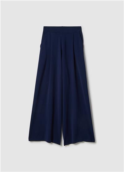 Mavi Bol Kesim Saf Pamuk Pantolon