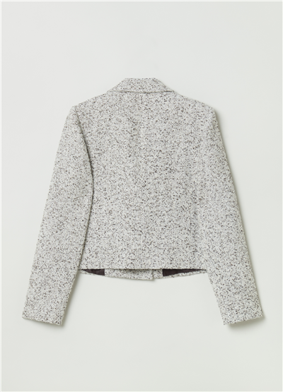 Tüvit Beyaz Kruvaze Blazer