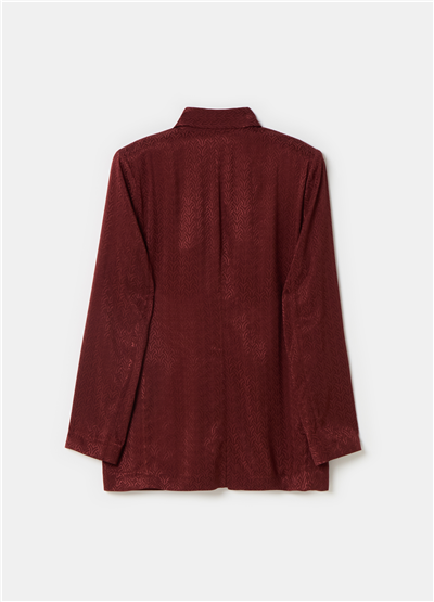 Viskon Jakarlı Açık Model Bordo Blazer