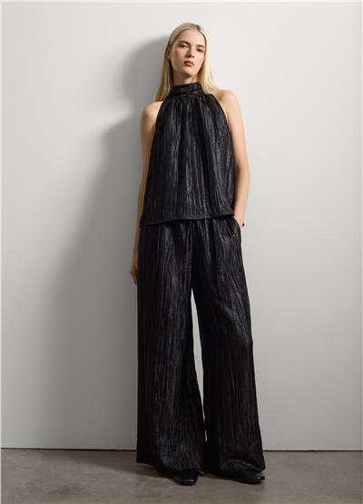 Viskon Karışımlı Siyah Bluz