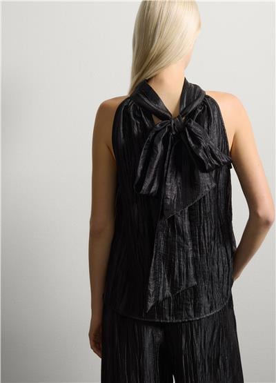 Viskon Karışımlı Siyah Bluz