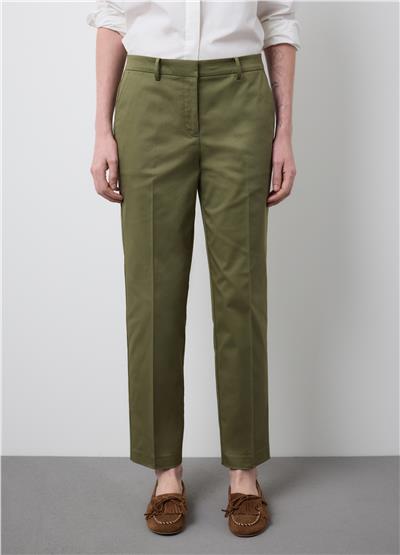 Yeşil Esnek Pamuklu Pantolon