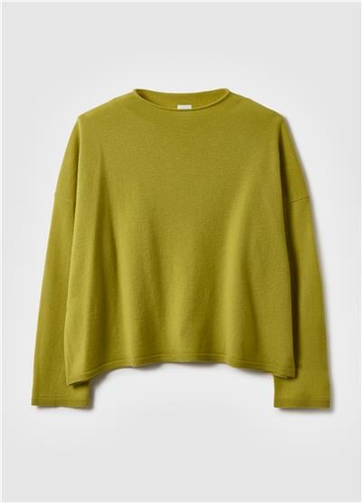 Yeşil Oversize Saf Yün Kazak