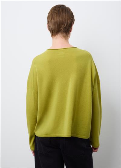 Yeşil Oversize Saf Yün Kazak