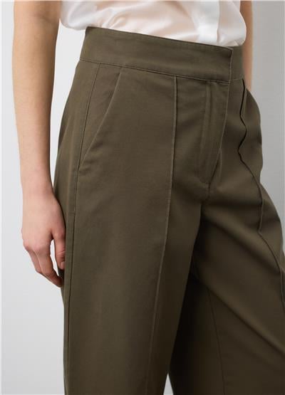 Yeşil Saf Pamuklu Bol Paça Pantolon