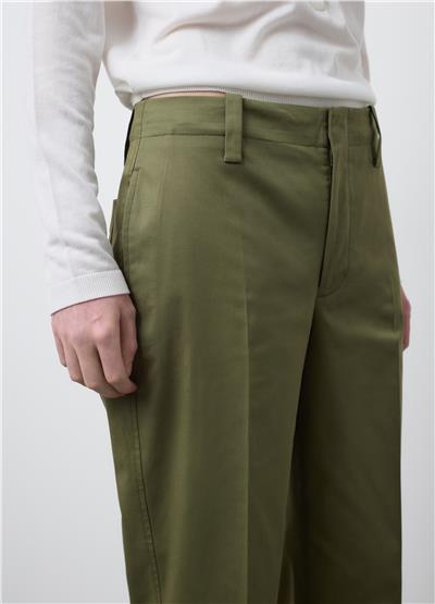 Yeşil Streç Gabardin Pantolon