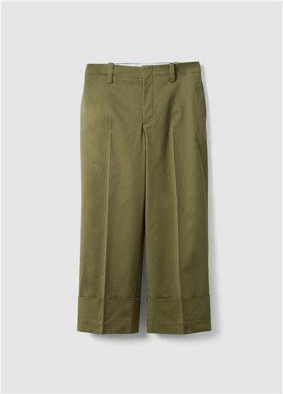 Yeşil Streç Gabardin Pantolon