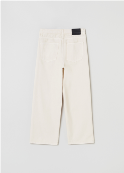 Yüksek Beli Bol Paça Kot Pantolon