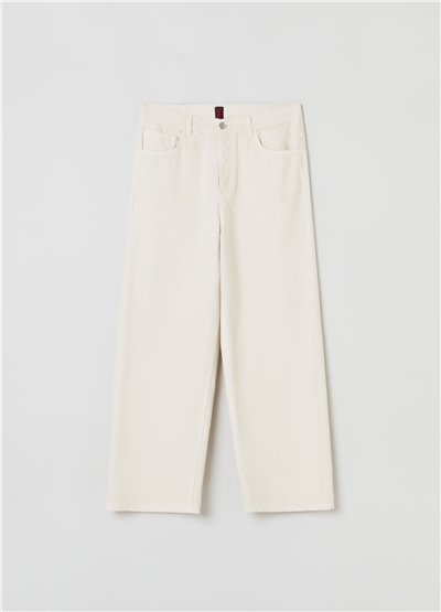 Yüksek Beli Bol Paça Kot Pantolon