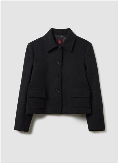 Yün Karışımlı Dar Kesim Blazer Ceket