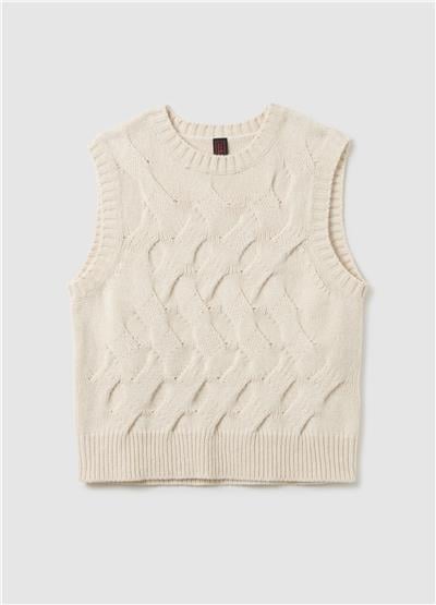 Beyaz Yün Karışımlı Normal Kesim Kazak