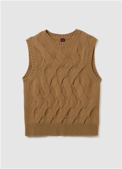 Açık Kahverengi Yün Karışımlı Normal Kesim Kazak