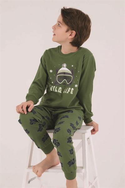 Rolypoly Erkek Çocuk Koyu Yeşil Pijama Takımı