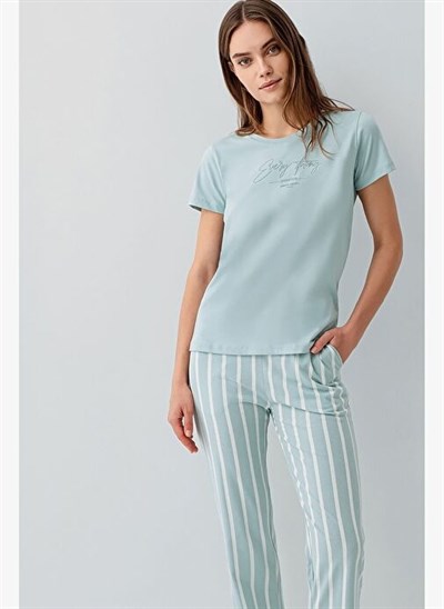 Kadın Yeşil Pijama Takım