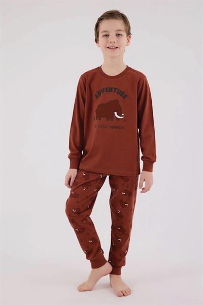 Rolypoly Erkek Çocuk  Kahverengi Pijama Takımı	