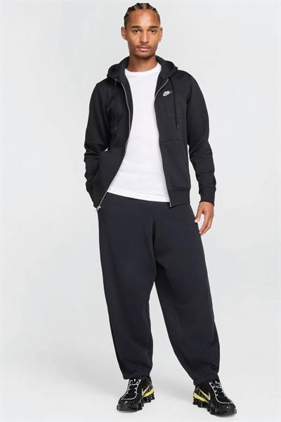 Nike Club BB FZ Hoodie – Erkek Tam Boy Fermuarlı Siyah Kapüşonlu Sweatshirt