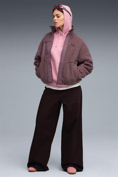  Puma Essentials Small No.1 Logo Kadın Pembe Kapüşonlu Sweatshirt 