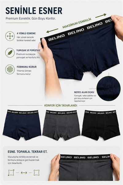 Erkek Çocuk Bambu Boxer Ultra Soft 3 Lü paket