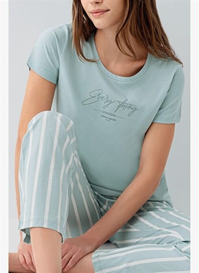 Kadın Yeşil Pijama Takım