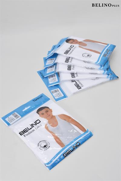 %100 Pamuk Erkek Çocuk Beyaz Renkli Atlet 6 lı Paket